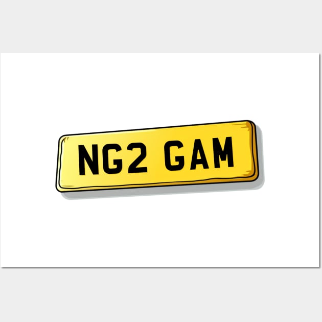 NG2 GAM - Gamston Number Plate Wall Art by We Rowdy